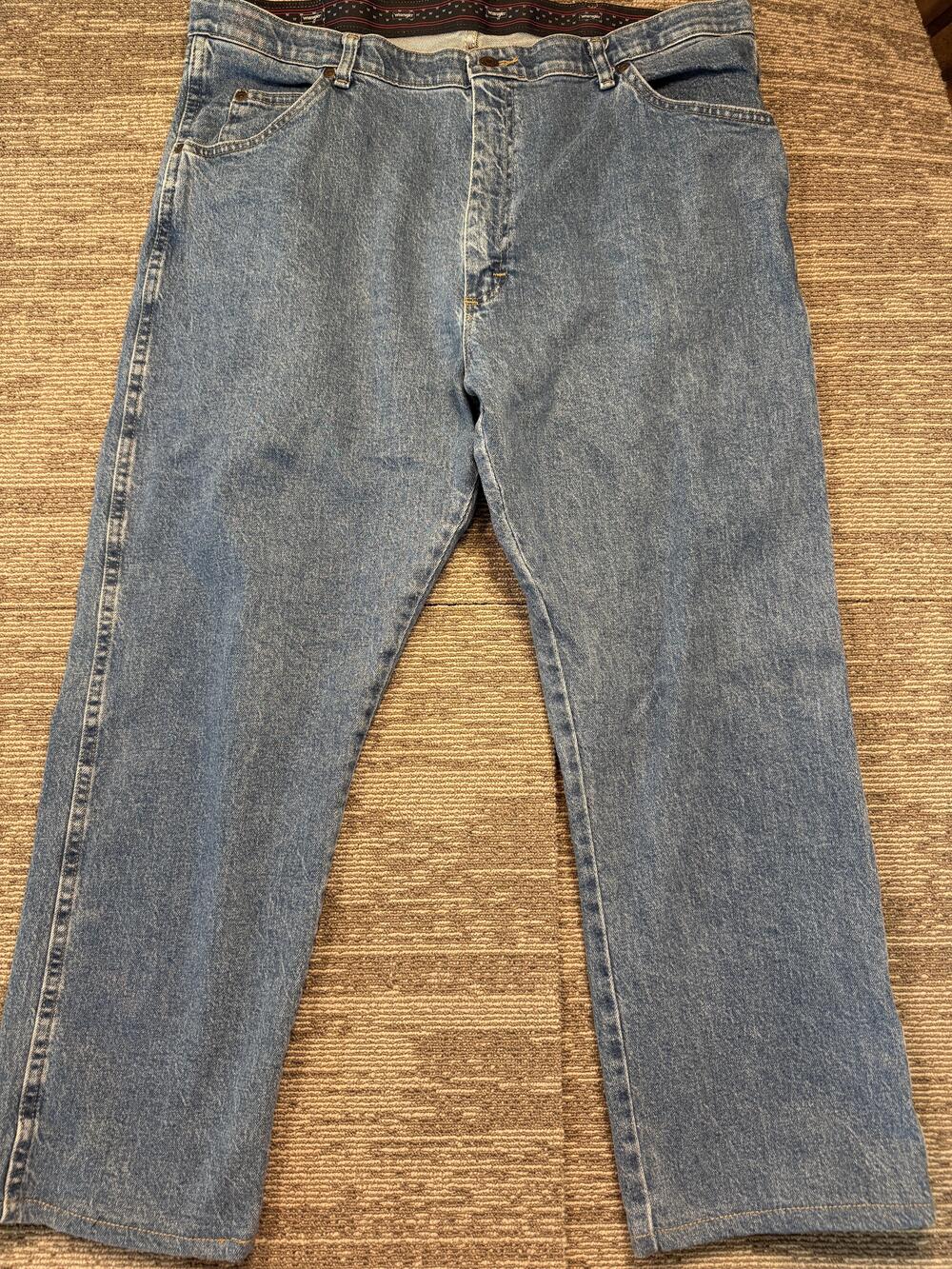 Wrangler Jeans Mens 40x29 Blue Medium Wash Regular Fit Straight Stretch Denim
